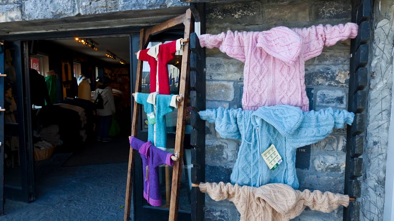 Colorful Aran Islands sweaters