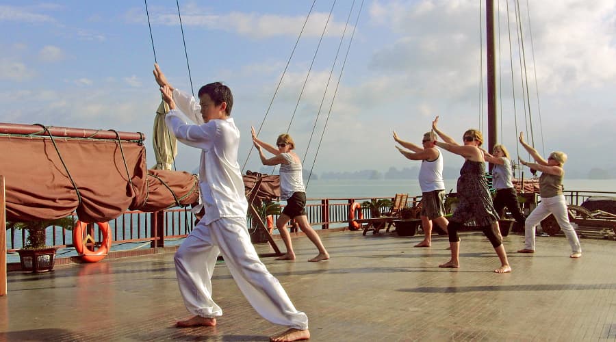 A man performing Tai Chi in Vietnam