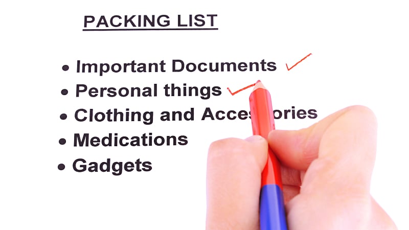 Packing list