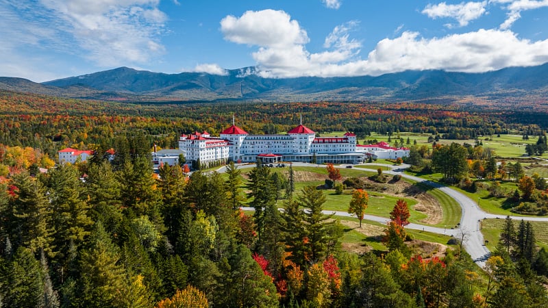 This is the historic Omni Mount Washington Resort, located in Bretton Woods, New Hampshire.