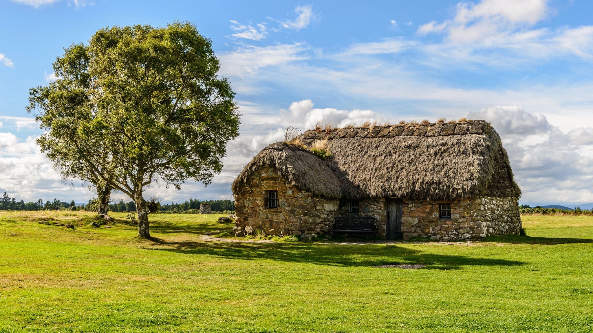 traditional house in the Culloden Battlefield in the Highlands, Scotland