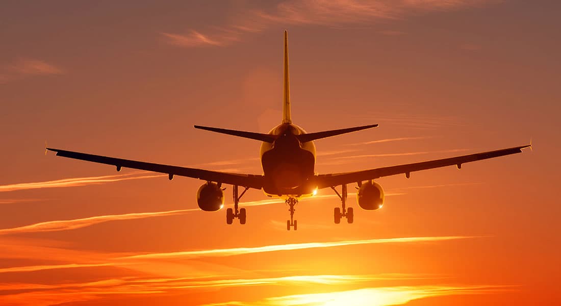 Airplane sunset
