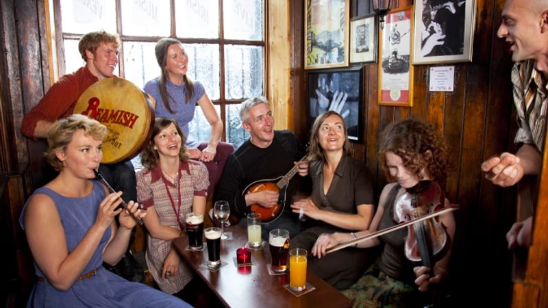 Band playing music in a pub in Cork, Ireland