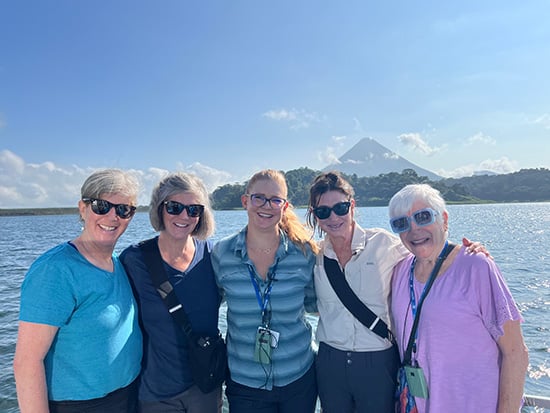 Friends in small boat