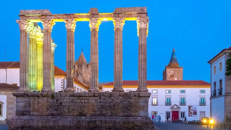 Roman Temple of Évora in Portugal