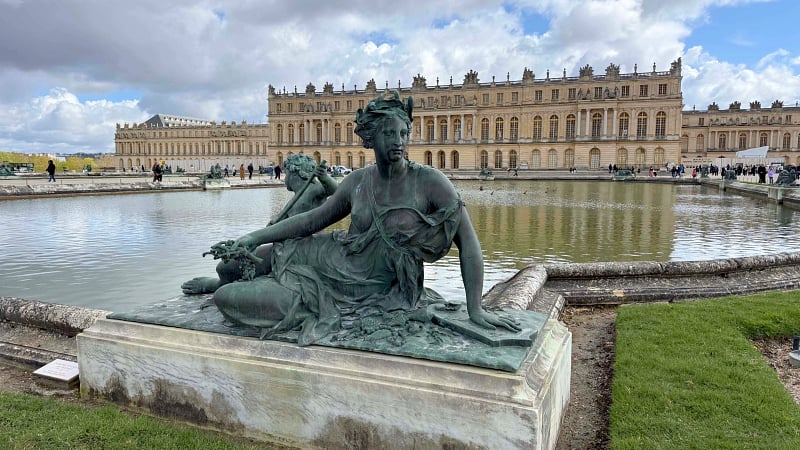 Water Parterre of the Palace of Versailles in France.