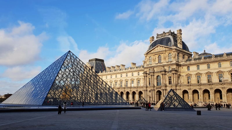 entrance to the Louvre Museum in Paris, France.