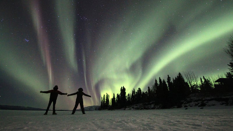 the Northern Lights, scientifically known as the Aurora Borealis.