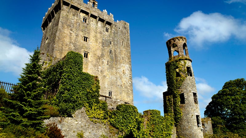Blarney Castle, a world-famous medieval stronghold located in County Cork, Ireland.