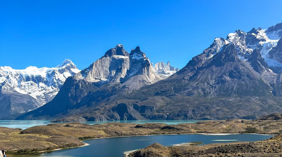 peaks of the Macizo del Paine mountain range in Torres del Paine National Park, Chile.