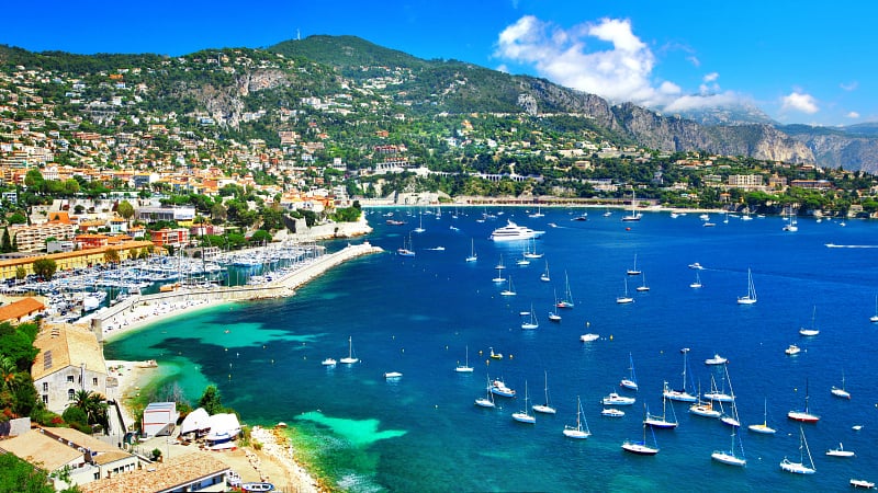 the seaside resort town of Saint-Jean-Cap-Ferrat located on the French Riviera (Côte d'Azur) in southeastern France.