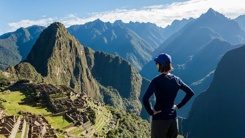 The historic Machu Picchu citadel in the Peruvian Andes, a UNESCO World Heritage site.