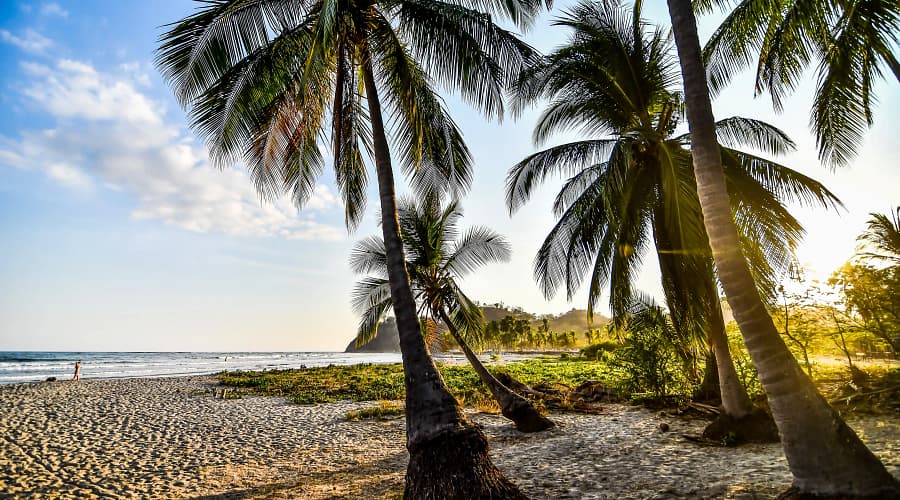 Playa Sámara, a beautiful and laid-back tropical beach destination located on the western shore of the Nicoya Peninsula in the Guanacaste province of Costa Rica.