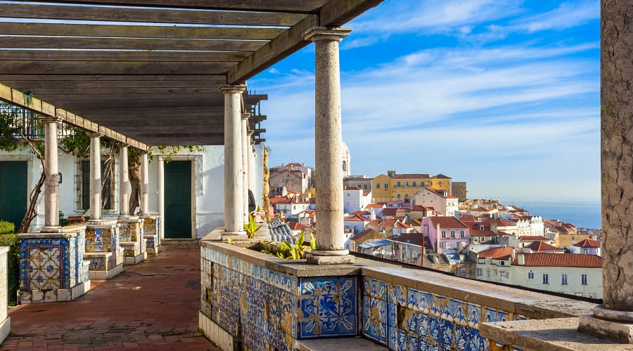 Lisbon, Santa Luzia viewing point over the Alfama district