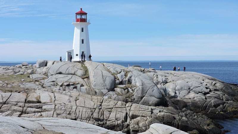 The Peggys Point Lighthouse, also widely known as the Peggy's Cove Lighthouse. It is located in the small fishing village of Peggy's Cove, Nova Scotia, Canada.