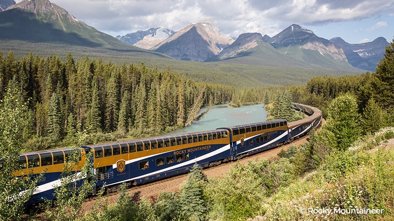 Rocky Mountaineer train Morant's Curve Canada