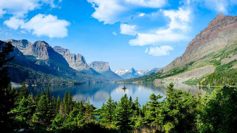 Saint Mary Lake and Wild Goose Island.